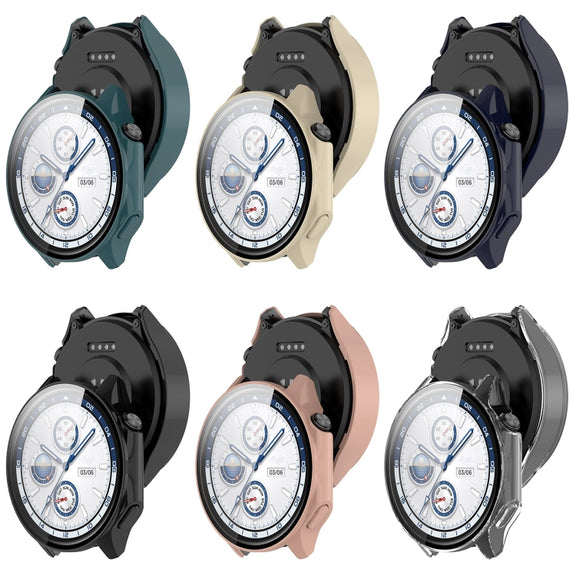 For OnePlus Watch 2 / OPPO Watch X PC + Tempered Film Integrated Watch Protective Case(Black)