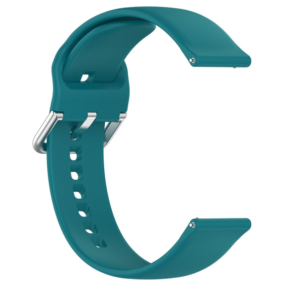 For CMF Watch Pro D395 22mm Solid Color Silver Buckle Silicone Watch Band, Size:L(Green)