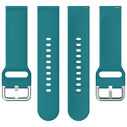 For CMF Watch Pro D395 22mm Solid Color Silver Buckle Silicone Watch Band, Size:L(Green)
