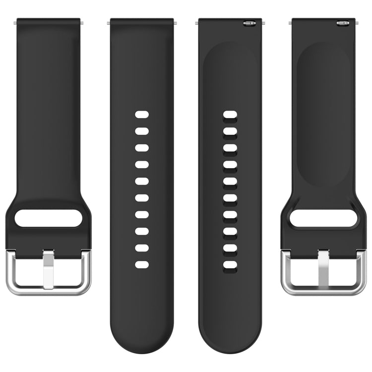 For CMF Watch Pro D395 / Watch Pro 2 22mm Solid Color Silver Buckle Silicone Watch Band, Size:L(Black) - Watch Bands by PMC TechLife | Online Shopping South Africa | PMC TechLife | Buy Now Pay Later Mobicred