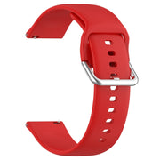 For CMF Watch Pro D395 / Watch Pro 2 22mm Solid Color Silver Buckle Silicone Watch Band, Size:L(Red)