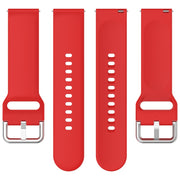 For CMF Watch Pro D395 / Watch Pro 2 22mm Solid Color Silver Buckle Silicone Watch Band, Size:L(Red)