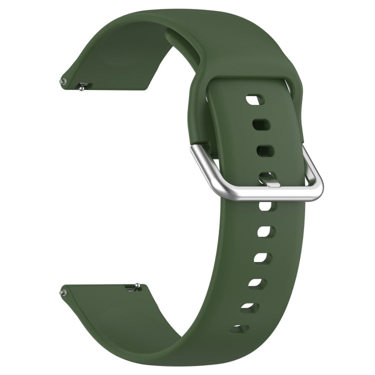 For CMF Watch Pro D395 22mm Solid Color Silver Buckle Silicone Watch Band, Size:L(Army Green) - Watch Bands by PMC TechLife | Online Shopping South Africa | PMC TechLife