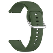For CMF Watch Pro D395 22mm Solid Color Silver Buckle Silicone Watch Band, Size:L(Army Green)