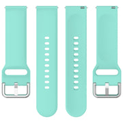 For CMF Watch Pro D395 22mm Solid Color Silver Buckle Silicone Watch Band, Size:L(Teal)
