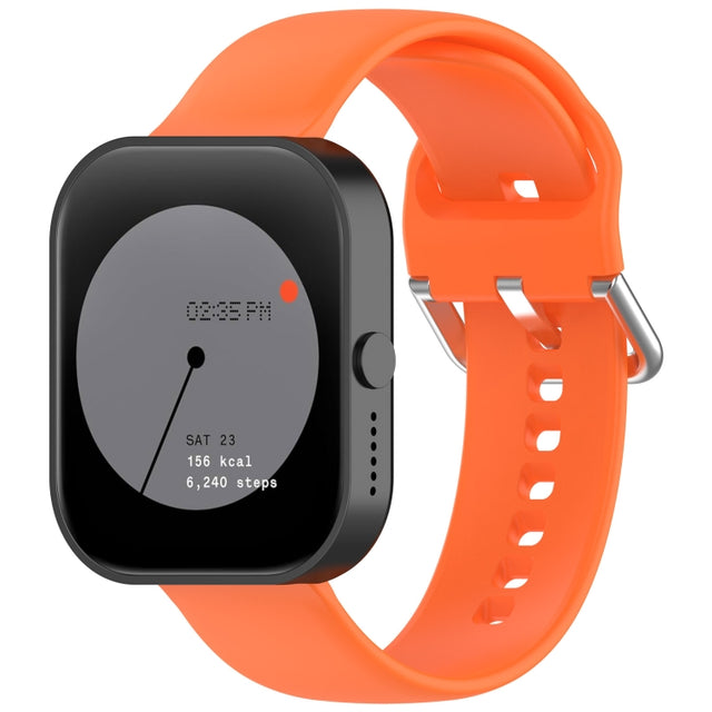 For CMF Watch Pro D395 / Watch Pro 2 22mm Solid Color Silver Buckle Silicone Watch Band, Size:S(Orange)