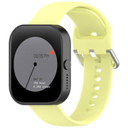 For CMF Watch Pro D395 22mm Solid Color Silver Buckle Silicone Watch Band, Size:S(Yellow)