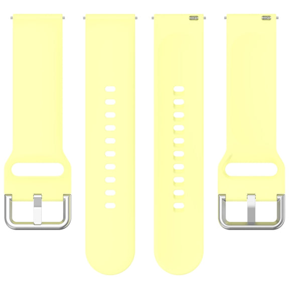 For CMF Watch Pro D395 22mm Solid Color Silver Buckle Silicone Watch Band, Size:S(Yellow)