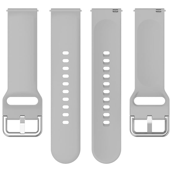 For CMF Watch Pro D395 22mm Solid Color Silver Buckle Silicone Watch Band, Size:S(Grey)