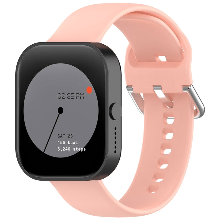 For CMF Watch Pro D395 22mm Solid Color Silver Buckle Silicone Watch Band, Size:S(Light Pink) - Watch Bands by PMC TechLife | Online Shopping South Africa | PMC TechLife