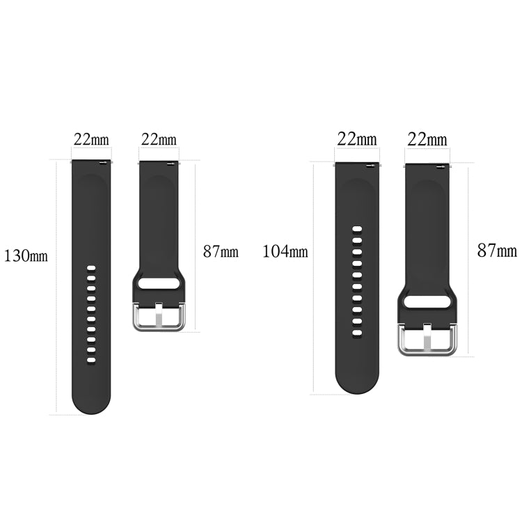 For CMF Watch Pro D395 22mm Solid Color Silver Buckle Silicone Watch Band, Size:S(Black) - Watch Bands by PMC TechLife | Online Shopping South Africa | PMC TechLife