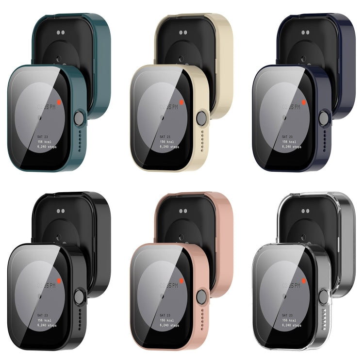 For CMF Watch Pro D395 PC + Tempered Film Integrated Watch Protective Case(Black)