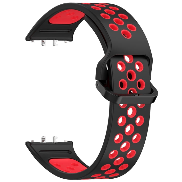 For Samsung Galaxy Fit 3 Two Color Breathable Silicone Watch Band(Black Red) - Watch Bands by PMC TechLife | Online Shopping South Africa | PMC TechLife