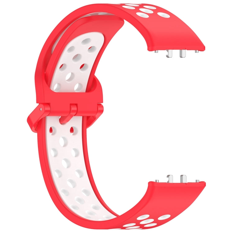 For Samsung Galaxy Fit 3 Two Color Breathable Silicone Watch Band(Red White) - Watch Bands by PMC TechLife | Online Shopping South Africa | PMC TechLife