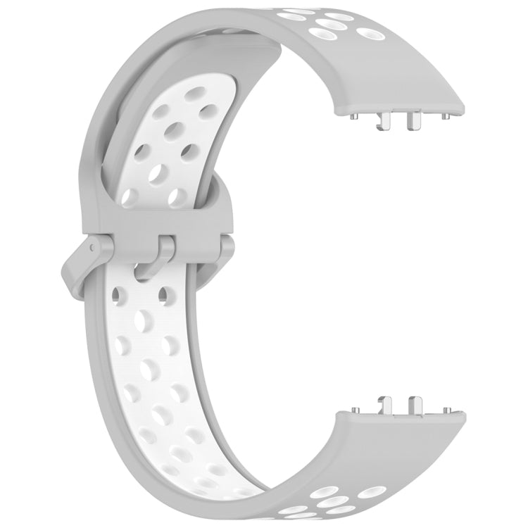 For Samsung Galaxy Fit 3 Two Color Breathable Silicone Watch Band(Grey White) - Watch Bands by PMC TechLife | Online Shopping South Africa | PMC TechLife