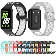 For Samsung Galaxy Fit 3 Two Color Breathable Silicone Watch Band(Black Red)