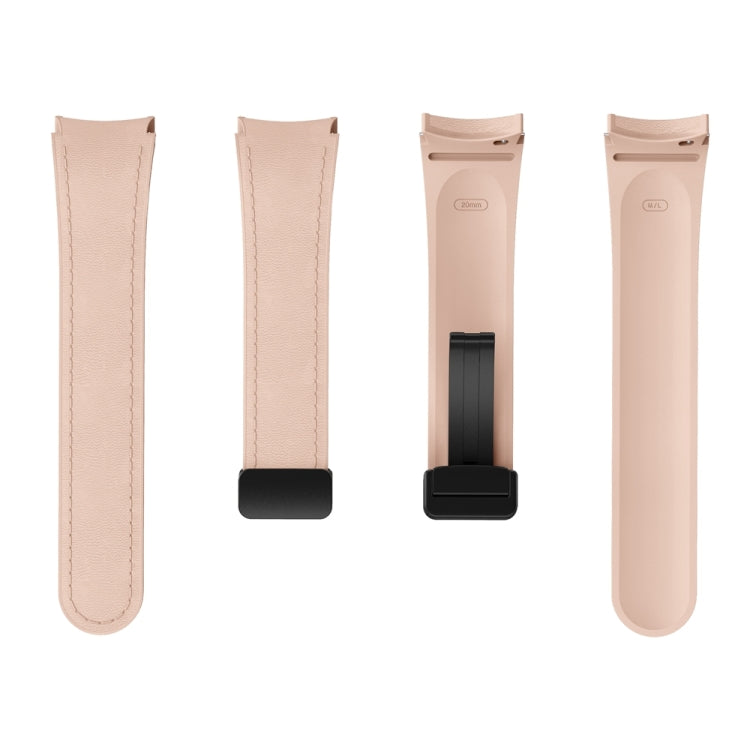 For Samsung Galaxy Watch 6 Magnetic Black Buckle Leather Silicone Watch Band(Pink) - free shipping - PMC TechLife - Order now!