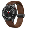 For Samsung Galaxy Watch 6 Magnetic Black Buckle Leather Silicone Watch Band(Dark Brown) - Watch Bands by PMC TechLife | Online Shopping South Africa | PMC TechLife | Buy Now Pay Later Mobicred