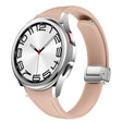 For Samsung Galaxy Watch 6 Slim Magnetic Silver Buckle Leather Silicone Watch Band(Pink) - free shipping - PMC TechLife - Order now!