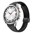 For Samsung Galaxy Watch 6 Slim Magnetic Black Buckle Leather Silicone Watch Band(Black) - Watch Bands by PMC TechLife | Online Shopping South Africa | PMC TechLife | Buy Now Pay Later Mobicred