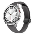 For Samsung Galaxy Watch 6 Slim Magnetic Black Buckle Leather Silicone Watch Band(Space Grey) - Watch Bands by PMC TechLife | Online Shopping South Africa | PMC TechLife