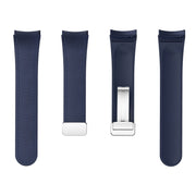 For Samsung Galaxy Watch 6 Magnetic Silver Buckle Leather Silicone Watch Band(Midnight Blue)