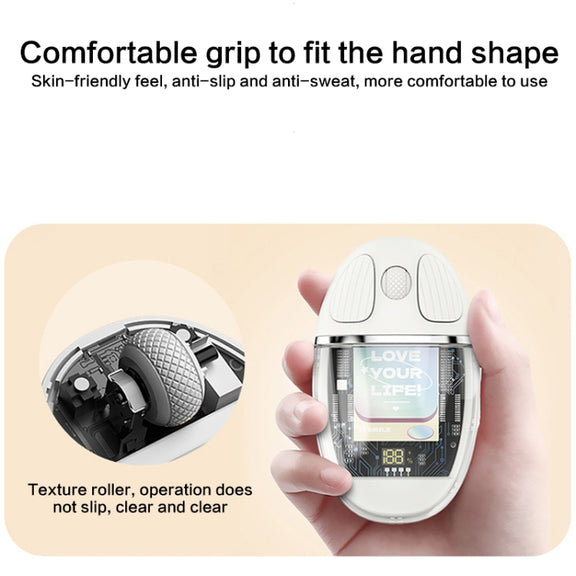 ZGA Colorful Transparent Dual Mode Wireless 2.4G + Bluetooth 5.0 Mouse(Creamy White)