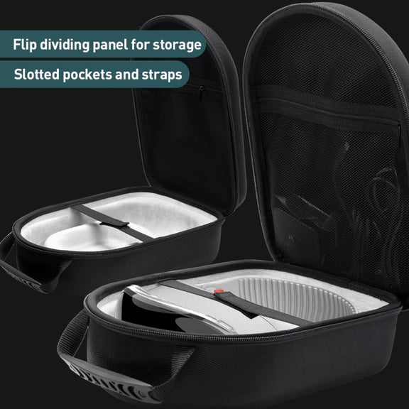 For Apple Vision Pro EVA Cloth Velvet Handle Water-resistant Host Storage Bag(Black)