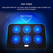 ICE COOREL Notebook Computer Base Speed Control Silent Six-fan Cooling Holder Cooling Rack, Style: Premium Edition(Lvory)