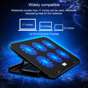 ICE COOREL Notebook Computer Base Speed Control Silent Six-fan Cooling Holder Cooling Rack, Style: Premium Edition(Dazzling Red)