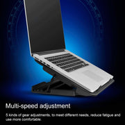 ICE COOREL Notebook Computer Base Speed Control Silent Six-fan Cooling Holder Cooling Rack, Style: Premium Edition(Charm Powder)