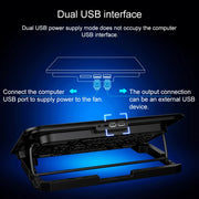 ICE COOREL Notebook Computer Base Speed Control Silent Six-fan Cooling Holder Cooling Rack, Style: Premium Edition(Charm Powder)