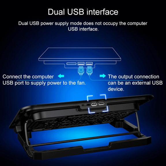ICE COOREL Notebook Computer Base Speed Control Silent Six-fan Cooling Holder Cooling Rack, Style: Premium Edition(Charm Powder)