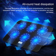 ICE COOREL Notebook Computer Base Speed Control Silent Six-fan Cooling Holder Cooling Rack, Style: Premium Edition(Charm Powder)