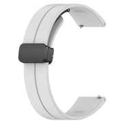18mm Groove Folding Black Buckle Silicone Watch Band(Light Grey)