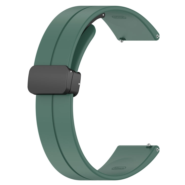 18mm Groove Folding Black Buckle Silicone Watch Band(Dark Green) - 18mm Bands by PMC TechLife | Online Shopping South Africa | PMC TechLife | Buy Now Pay Later Mobicred