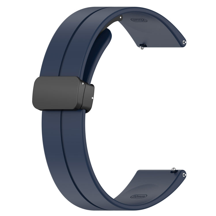 18mm Groove Folding Black Buckle Silicone Watch Band(Midnight Blue) - 18mm Bands by PMC TechLife | Online Shopping South Africa | PMC TechLife | Buy Now Pay Later Mobicred