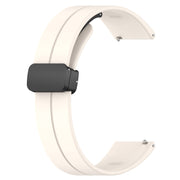 18mm Groove Folding Black Buckle Silicone Watch Band(Starlight Color)