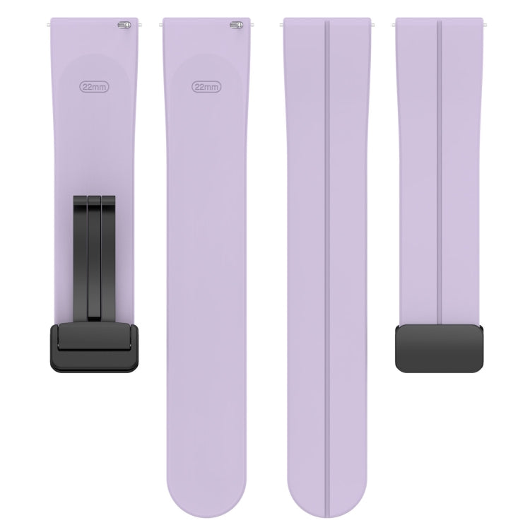 18mm Groove Folding Black Buckle Silicone Watch Band(Purple) - 18mm Bands by PMC TechLife | Online Shopping South Africa | PMC TechLife | Buy Now Pay Later Mobicred