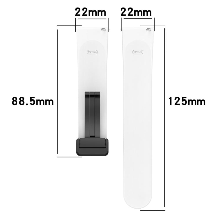 18mm Groove Folding Black Buckle Silicone Watch Band(Light Grey)