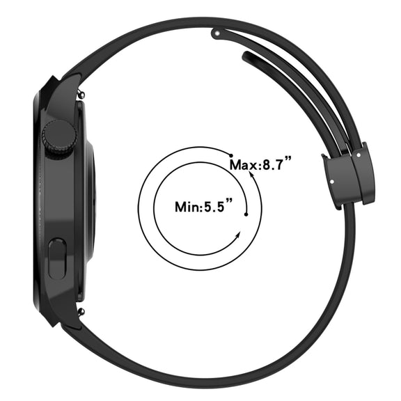 18mm Groove Folding Black Buckle Silicone Watch Band(Green)
