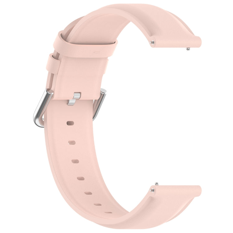 For CMF Watch Pro D395 22mm Round Tail Genuine Leather Watch Band(Pink)