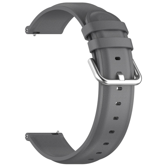For CMF Watch Pro D395 / Watch Pro 2 22mm Round Tail Genuine Leather Watch Band(Grey)