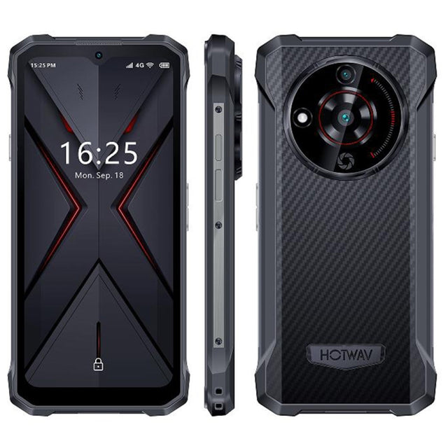 HOTWAV T7 Rugged Phone, 4GB+128GB, 6280mAh, 6.52 inch Android 13 MT8788 Octa Core, Network: 4G, OTG(All Black)