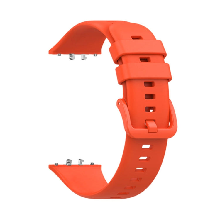 For Samsung Galaxy Fit 3 Solid Color Buckle Silicone Watch Band(Orange) - Watch Bands by PMC TechLife | Online Shopping South Africa | PMC TechLife