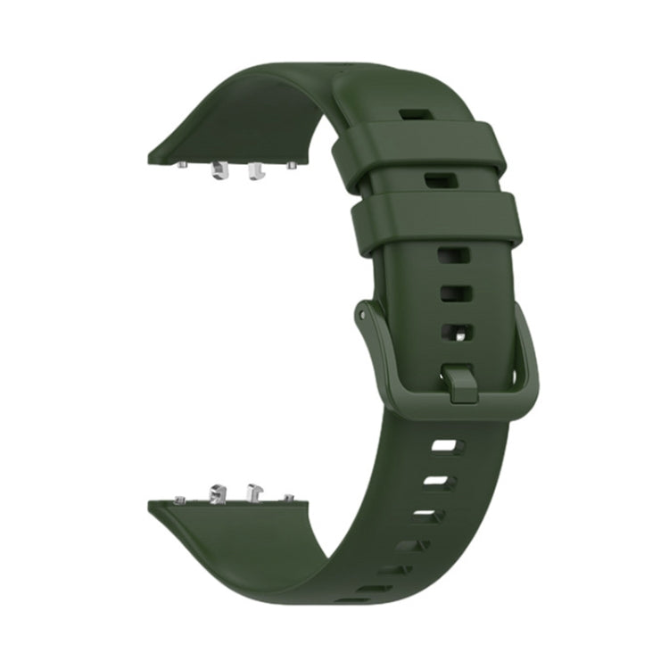 For Samsung Galaxy Fit 3 Solid Color Buckle Silicone Watch Band(Army Green) - Watch Bands by PMC TechLife | Online Shopping South Africa | PMC TechLife