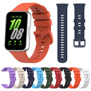 For Samsung Galaxy Fit 3 Solid Color Buckle Silicone Watch Band(White)