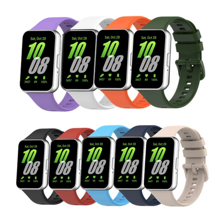 For Samsung Galaxy Fit 3 Solid Color Buckle Silicone Watch Band(Orange)