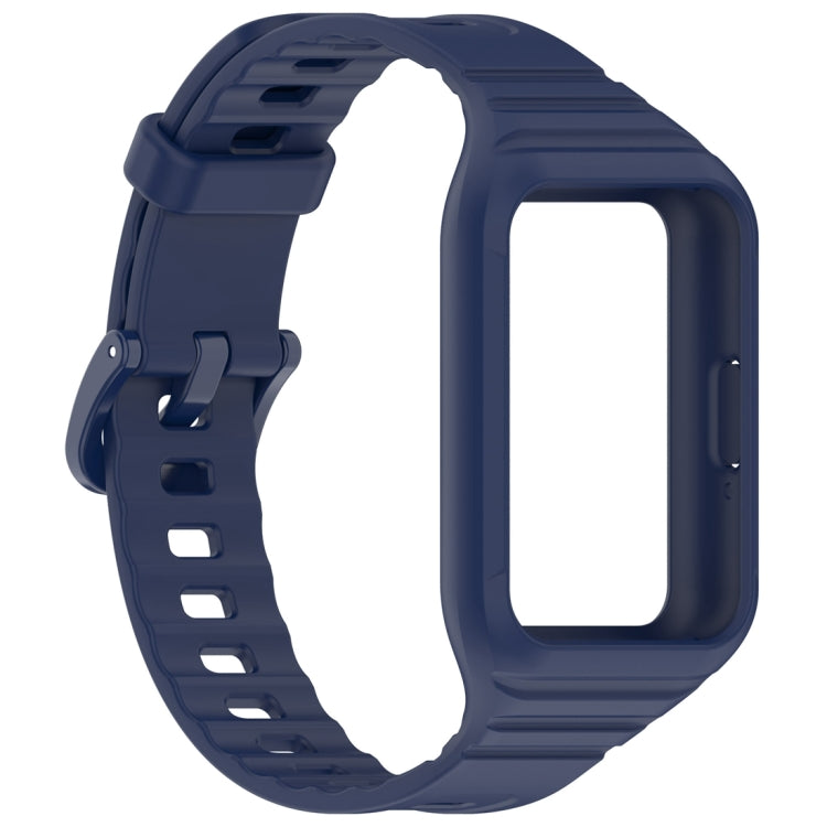 For Samsung Galaxy Fit 3 Solid Color Integrated TPU Watch Band(Midnight Blue) - Watch Bands by PMC TechLife | Online Shopping South Africa | PMC TechLife