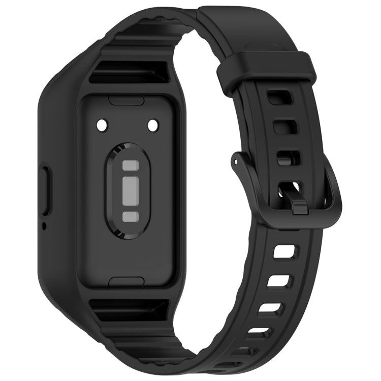 For Samsung Galaxy Fit 3 Solid Color Integrated TPU Watch Band(Black) - Watch Bands by PMC TechLife | Online Shopping South Africa | PMC TechLife